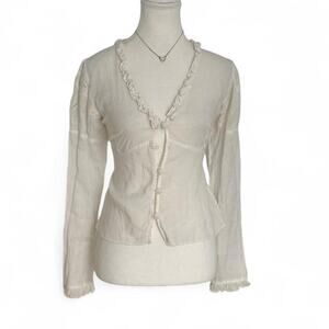 Rampage Clothing Long Sleeve Cottage Core Coquette Casual Top Lightweight Small